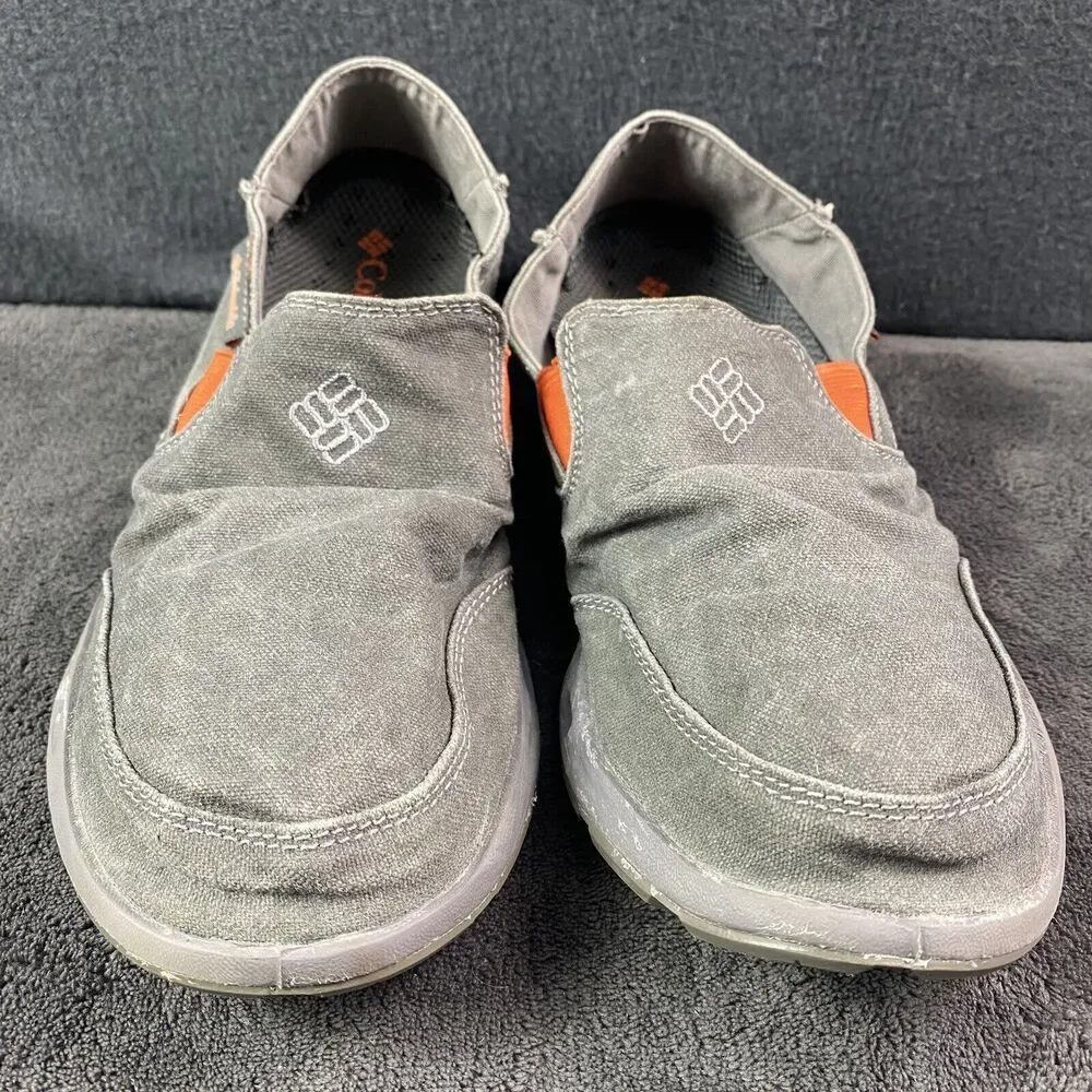 Columbia San Salvador Canvas Water Boat Shoes Mens Size 8 Grey OmniGrip Techlite